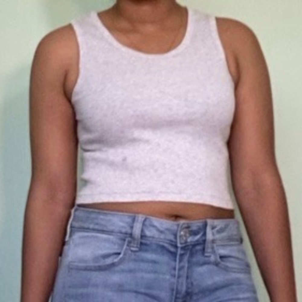 Cropped Grey Tank Top